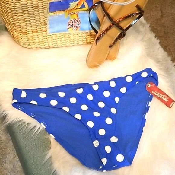 Arizona Blue Polka Dotted Bikini Bottoms S… - Picture 1 of 3